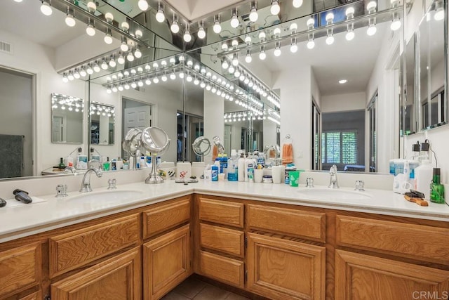5015 Alicante Way, Oceanside, CA 92056 - bathroom featuring double vanity and tile patterned floors