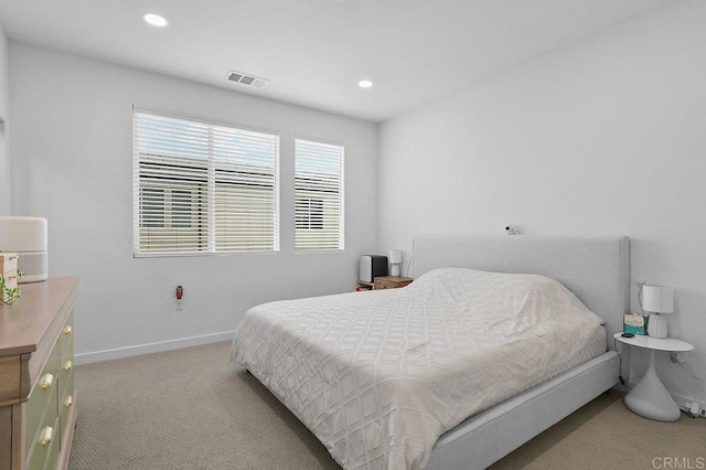 5480 Shorefront Dr # 166, San Diego, CA 92154 - bedroom with light colored carpet, baseboards, and recessed lighting