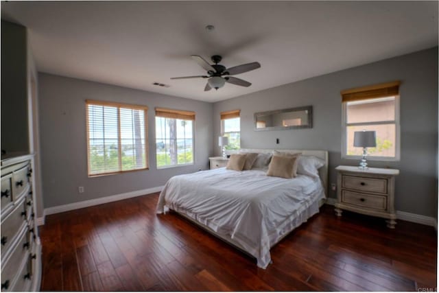 9925 Fieldthorn St, San Diego, CA 92127 - bedroom featuring dark wood-style floors and a ceiling fan