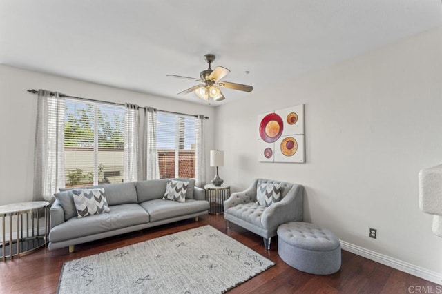 9925 Fieldthorn St, San Diego, CA 92127 - living area featuring ceiling fan and wood finished floors