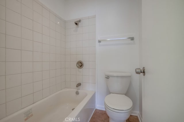 12143 Stonegate Ln, Garden Grove, CA 92845 - bathroom with toilet, shower / tub combination, baseboards, and tile patterned floors