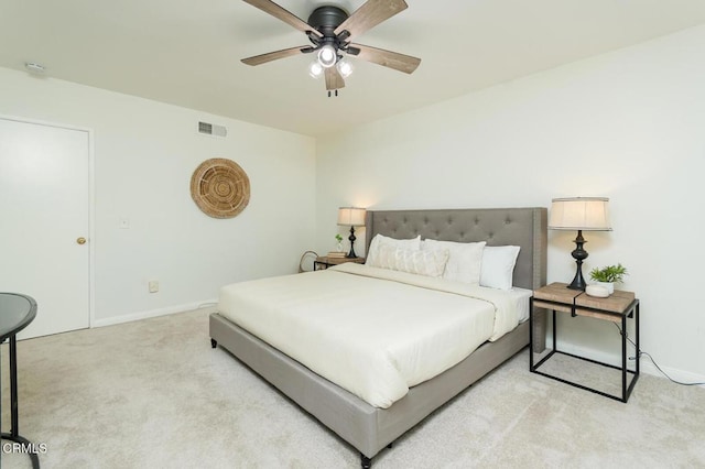 10503 Jimenez St, Sylmar, CA 91342 - bedroom featuring light carpet, a ceiling fan, and baseboards
