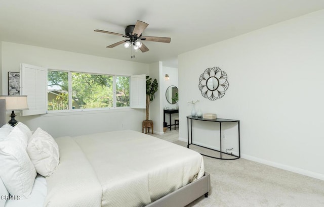 10503 Jimenez St, Sylmar, CA 91342 - bedroom featuring light colored carpet, baseboards, and a ceiling fan