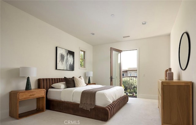 47 Via Alcamo, San Clemente, CA 92673 - bedroom featuring access to exterior, light carpet, multiple windows, baseboards, and recessed lighting
