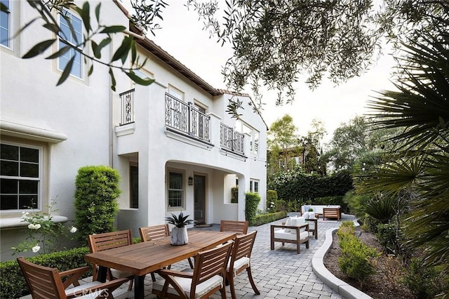 47 Via Alcamo, San Clemente, CA 92673 - view of patio with outdoor dining area, a balcony, and outdoor lounge area