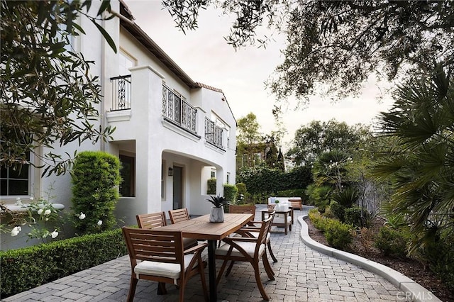 47 Via Alcamo, San Clemente, CA 92673 - view of patio / terrace with outdoor dining space and a balcony