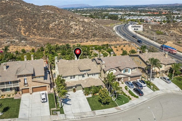 4267 Carnegie Ct, Riverside, CA 92505 - aerial perspective of suburban area featuring a mountainous background