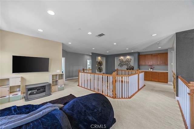 4267 Carnegie Ct, Riverside, CA 92505 - living area featuring light carpet and recessed lighting