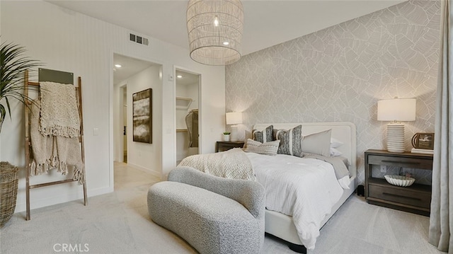 567 Mulligan, Irvine, CA 92618 - carpeted bedroom with wallpapered walls, baseboards, and a spacious closet