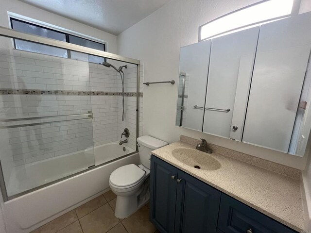 2556 Ocean Cove Dr, Cardiff By The Sea, CA 92007 - full bathroom with vanity, combined bath / shower with glass door, and tile patterned flooring
