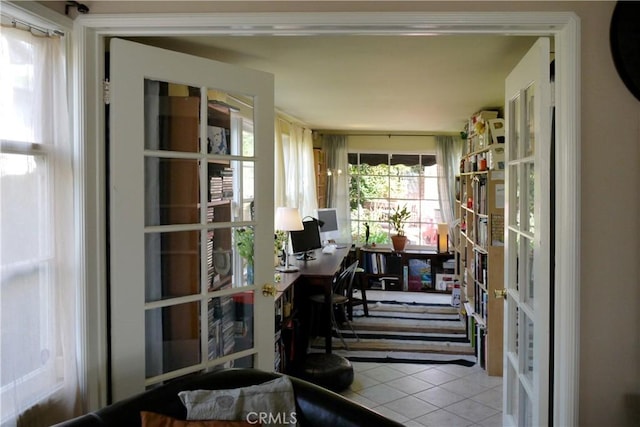 734 Los Altos Ave, Long Beach, CA 90804 - tiled home office with french doors