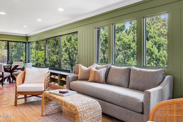 1245 S Orange Grove Blvd Unit 5, Pasadena, CA 91105 - sunroom / solarium with crown molding and recessed lighting