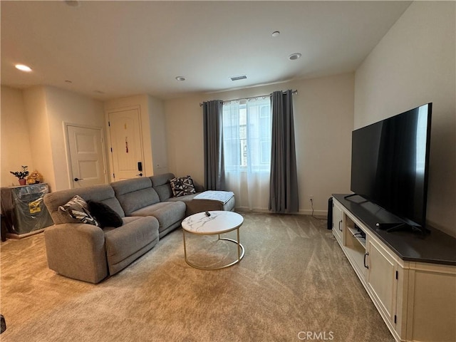 3641 E Moonlight St Unit 51, Ontario, CA 91761 - living area featuring light carpet, baseboards, and recessed lighting