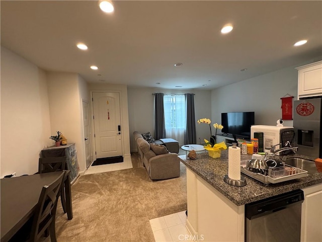 3641 E Moonlight St Unit 51, Ontario, CA 91761 - living room featuring recessed lighting and light colored carpet