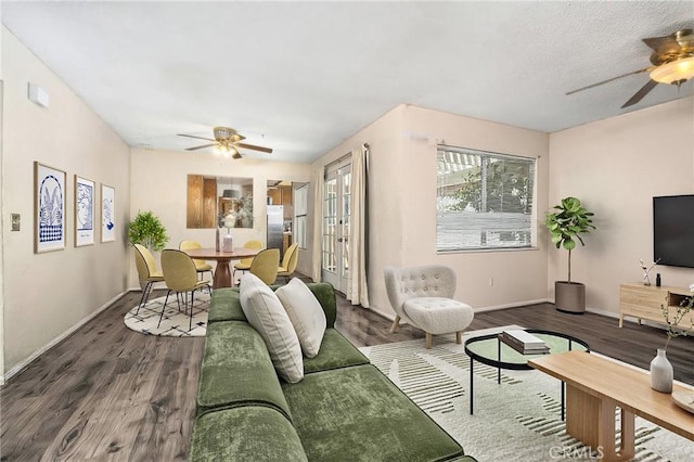 2820 W Devonshire Ave, Hemet, CA 92545 - living area featuring ceiling fan and wood finished floors