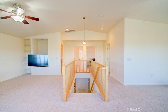 9713 Rastro Way, La Grange, CA 95329 - carpeted spare room featuring lofted ceiling, a ceiling fan, and baseboards