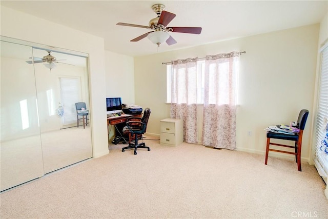 9713 Rastro Way, La Grange, CA 95329 - office area with carpet floors, healthy amount of natural light, and a ceiling fan
