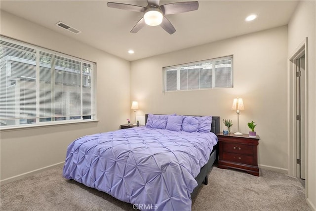 14868 Hickok Ct, Magalia, CA 95954 - carpeted bedroom featuring baseboards, recessed lighting, and a ceiling fan