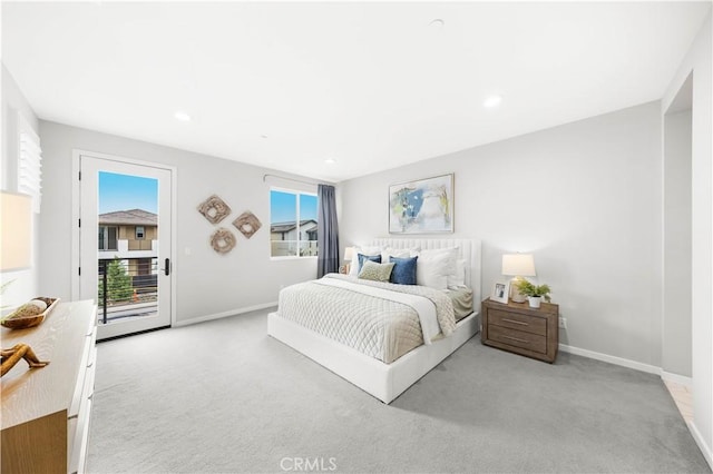149 Carmine, Irvine, CA 92618 - bedroom with carpet flooring, access to exterior, baseboards, and recessed lighting