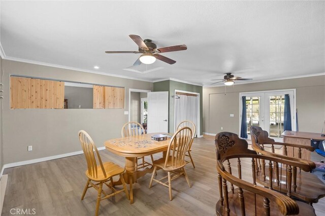 4436 County Road M 1/2, Orland, CA 95963 - dining room featuring light wood finished floors, ceiling fan, ornamental molding, and baseboards