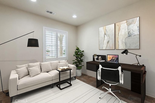 25863 Prospector Ct, Menifee, CA 92584 - office space with recessed lighting, baseboards, and wood finished floors