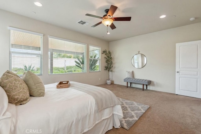 25863 Prospector Ct, Menifee, CA 92584 - carpeted bedroom featuring recessed lighting and a ceiling fan