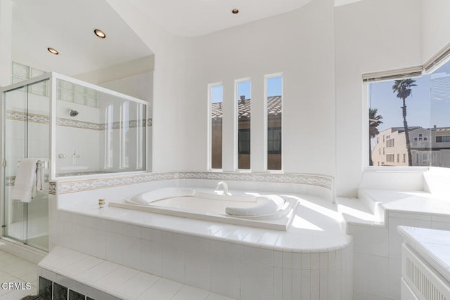 5331 Wavecrest Way, Oxnard, CA 93035 - bathroom with a garden tub and a shower stall