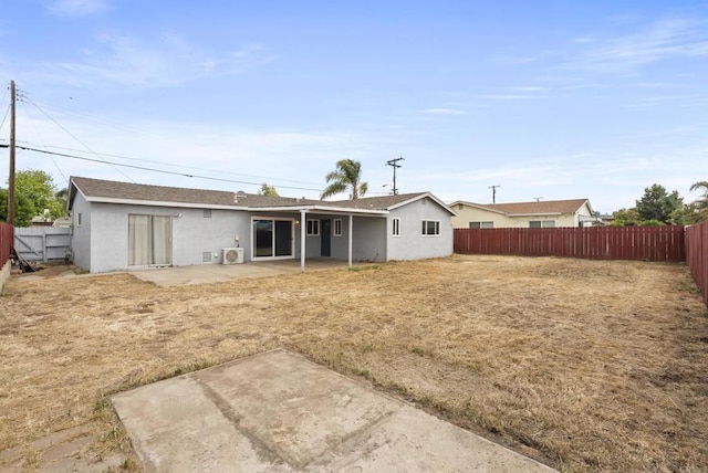 450 Dichter St, El Cajon, CA 92019 - rear view of property with a patio area, a fenced backyard, stucco siding, and a cooling unit