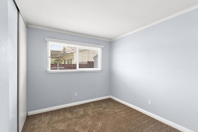 450 Dichter St, El Cajon, CA 92019 - empty room with dark colored carpet, crown molding, and baseboards