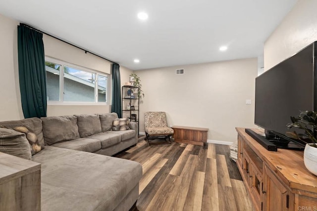 169 Theresa Way, Chula Vista, CA 91911 - living area featuring dark wood-style flooring, recessed lighting, and baseboards