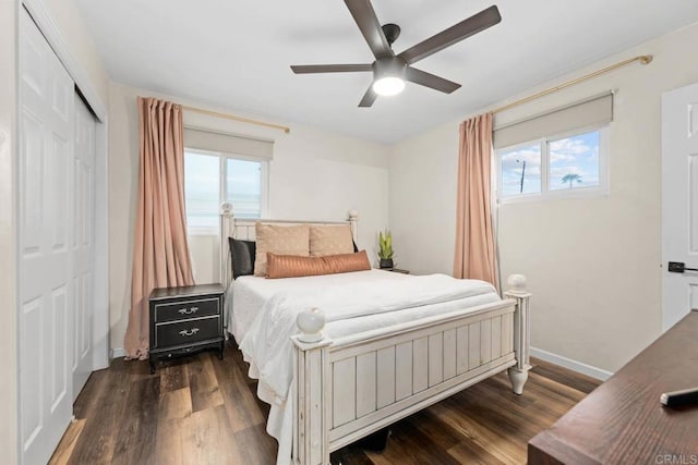 169 Theresa Way, Chula Vista, CA 91911 - bedroom featuring multiple windows, dark wood finished floors, baseboards, and a closet