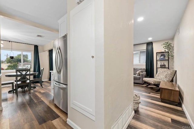 169 Theresa Way, Chula Vista, CA 91911 - hallway featuring dark wood finished floors, baseboards, and recessed lighting