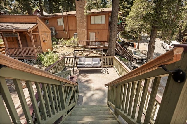 26249 Cedar Ln, Twin Peaks, CA 92391 - wooden deck featuring stairs