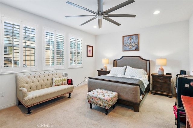 22124 Barrington Way, Saugus, CA 91350 - bedroom with carpet, recessed lighting, and a ceiling fan