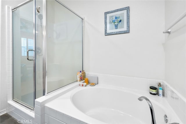 22124 Barrington Way, Saugus, CA 91350 - full bathroom featuring a shower stall and a garden tub