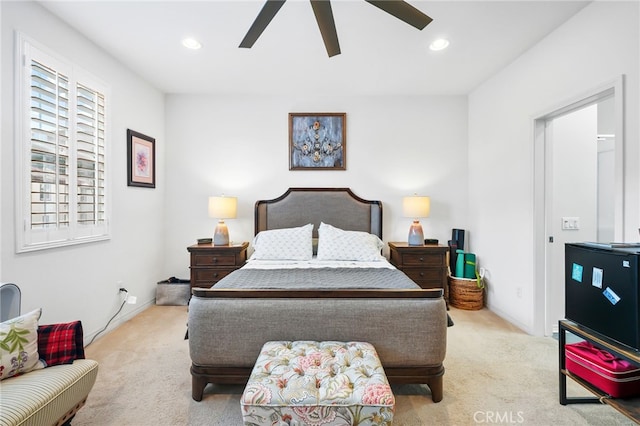 22124 Barrington Way, Saugus, CA 91350 - bedroom with carpet, recessed lighting, and ceiling fan