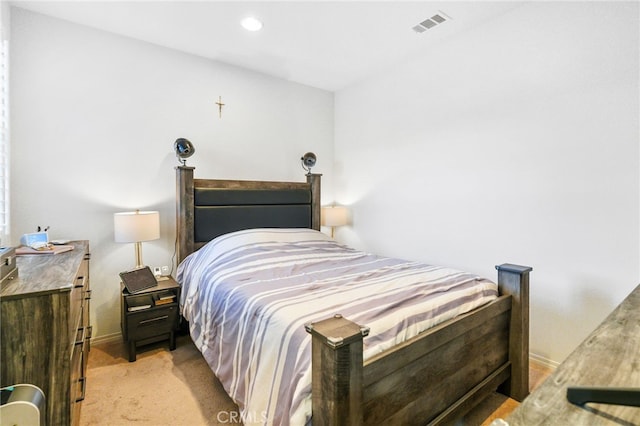 22124 Barrington Way, Saugus, CA 91350 - bedroom with baseboards, light carpet, and recessed lighting