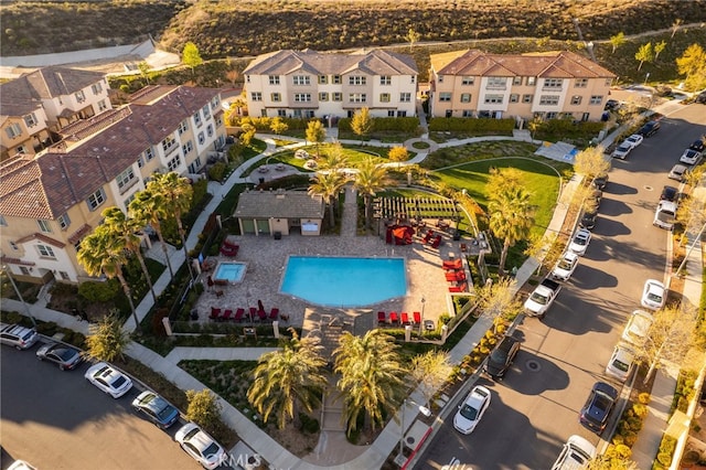22124 Barrington Way, Saugus, CA 91350 - aerial view of a pool area