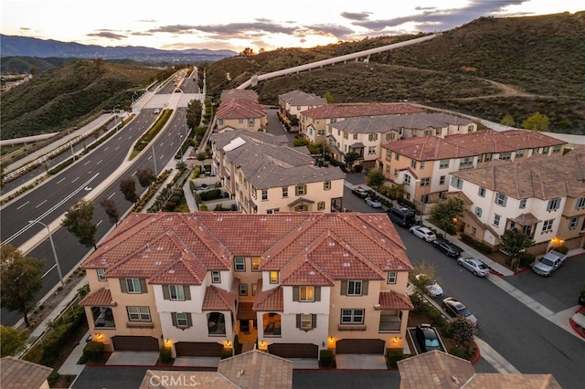 22124 Barrington Way, Saugus, CA 91350 - aerial view at dusk of a mountain view