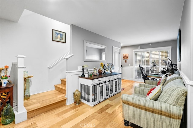 22124 Barrington Way, Saugus, CA 91350 - living room with light wood finished floors and stairs