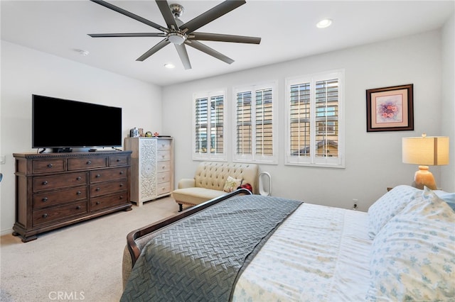 22124 Barrington Way, Saugus, CA 91350 - carpeted bedroom featuring recessed lighting and ceiling fan