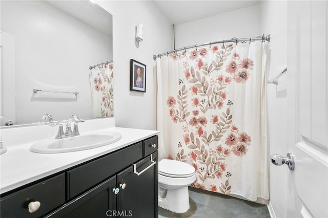 22124 Barrington Way, Saugus, CA 91350 - full bath featuring toilet, vanity, and curtained shower