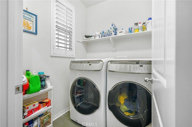22124 Barrington Way, Saugus, CA 91350 - washroom featuring washing machine and clothes dryer and baseboards