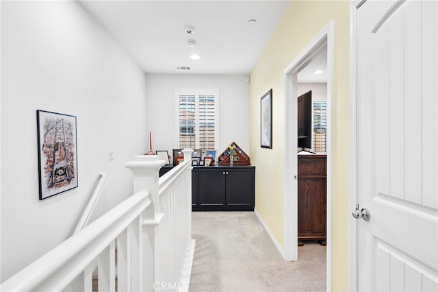 22124 Barrington Way, Saugus, CA 91350 - hallway with light colored carpet and baseboards