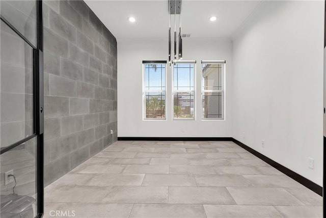 14258 Crow Rd, Apple Valley, CA 92307 - spare room featuring baseboards, recessed lighting, and ornamental molding
