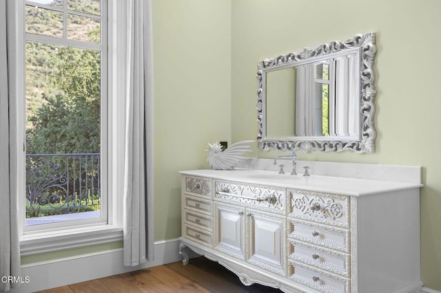 2112 Trentham Rd, Triunfo Pass-Point Mugu, CA 91361 - bathroom featuring vanity and wood finished floors