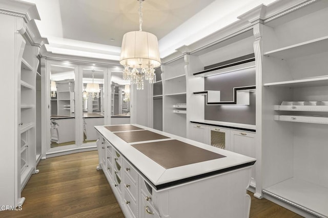 2112 Trentham Rd, Triunfo Pass-Point Mugu, CA 91361 - walk in closet featuring dark wood-style flooring and a chandelier