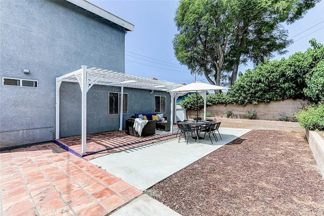 312 N Prospect Ave, Redondo Beach, CA 90277 - fenced backyard featuring a pergola, a patio area, and an outdoor hangout area