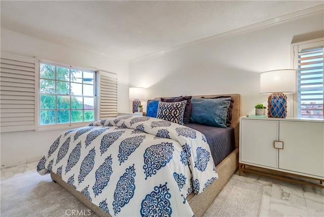 6604 Via Siena, Rancho Palos Verdes, CA 90275 - bedroom with ornamental molding and marble finish flooring