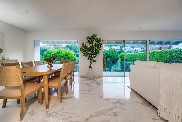 6604 Via Siena, Rancho Palos Verdes, CA 90275 - dining room with light marble finish flooring